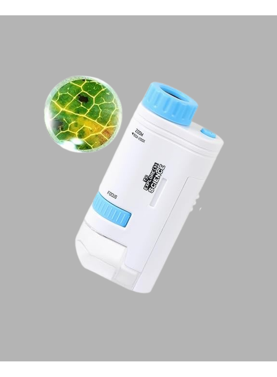 LED Işıklı Mikroskop 80X–200X Zoom Eğitici Bilim Seti ve Taşınabilir