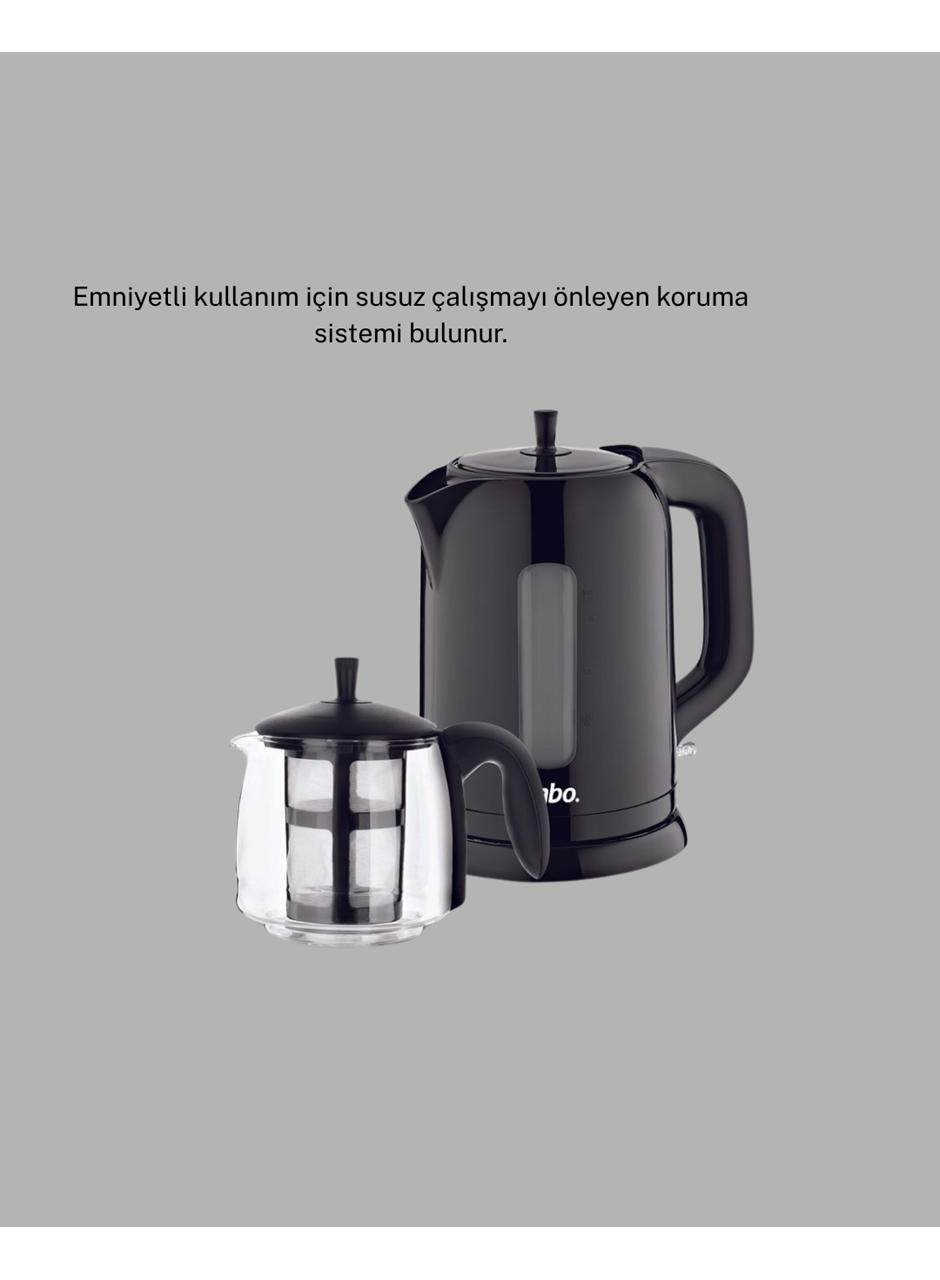 Çaycı Cam Demlikli 1800W Güçlü ve Sıcak Tutmalı Elektrikli Çay Makinesi