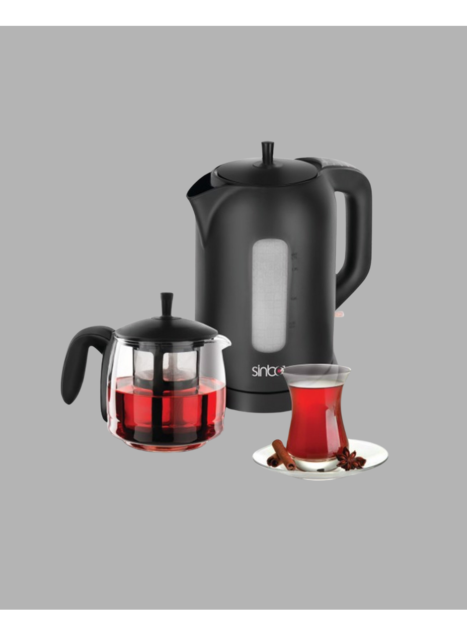 Sinbo Elektrikli Çay Makinesi 1.7 L Su Isıtıcı ve Cam Demlikli Güvenli Kullanım