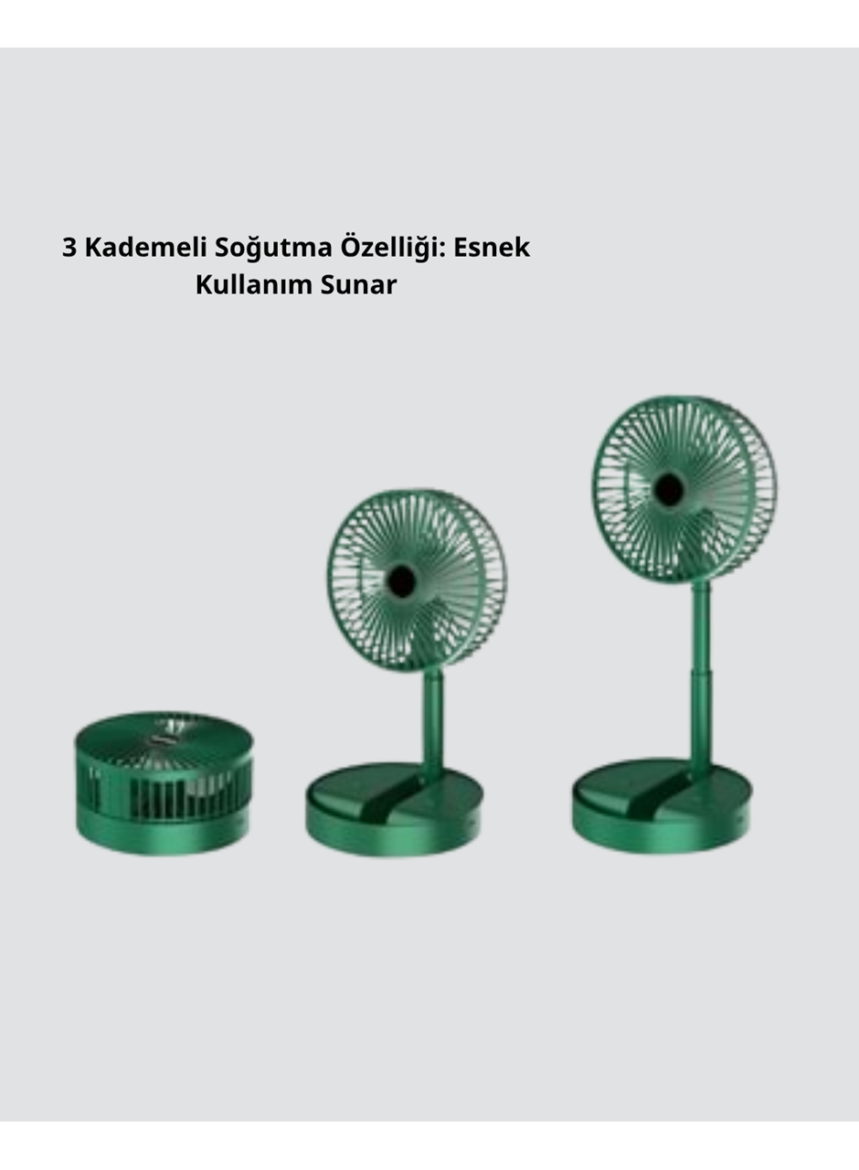 Taşınabilir Şarjlı Mini Fan – Katlanabilir Gövde, 3 Hız Kademesi