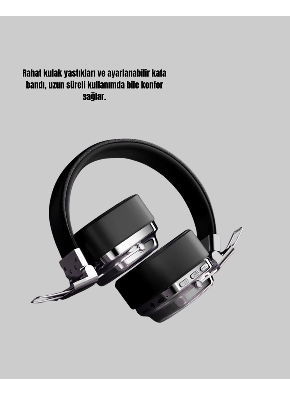 Bluetooth Kablosuz Kulak Üstü Kulaklık Katlanabilir Konforlu ve Şık Tasarımlı
