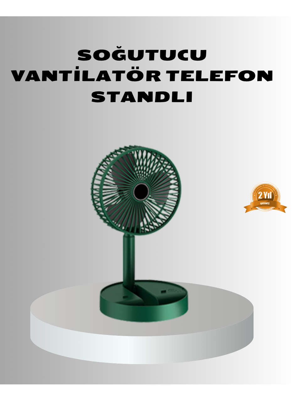 Şarjlı Katlanabilir Mini Fan – 3 Kademe Hız Ayarı, Taşınabilir Tasarım