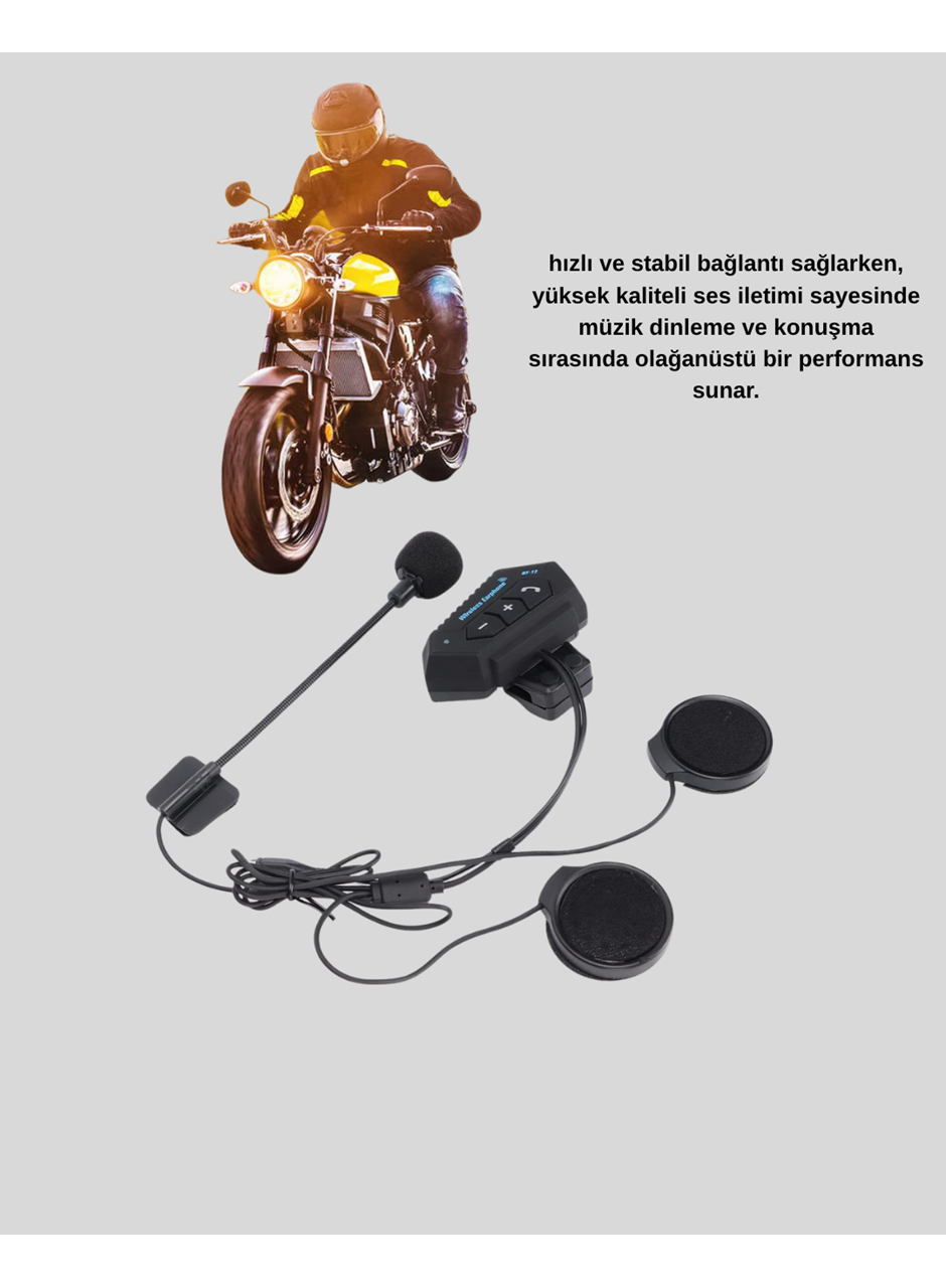 BT22 Kablosuz Kask Kulaklığı – Bluetooth 5.0, Intercom, Su Geçirmez ve Uzun Ömürlü Batarya