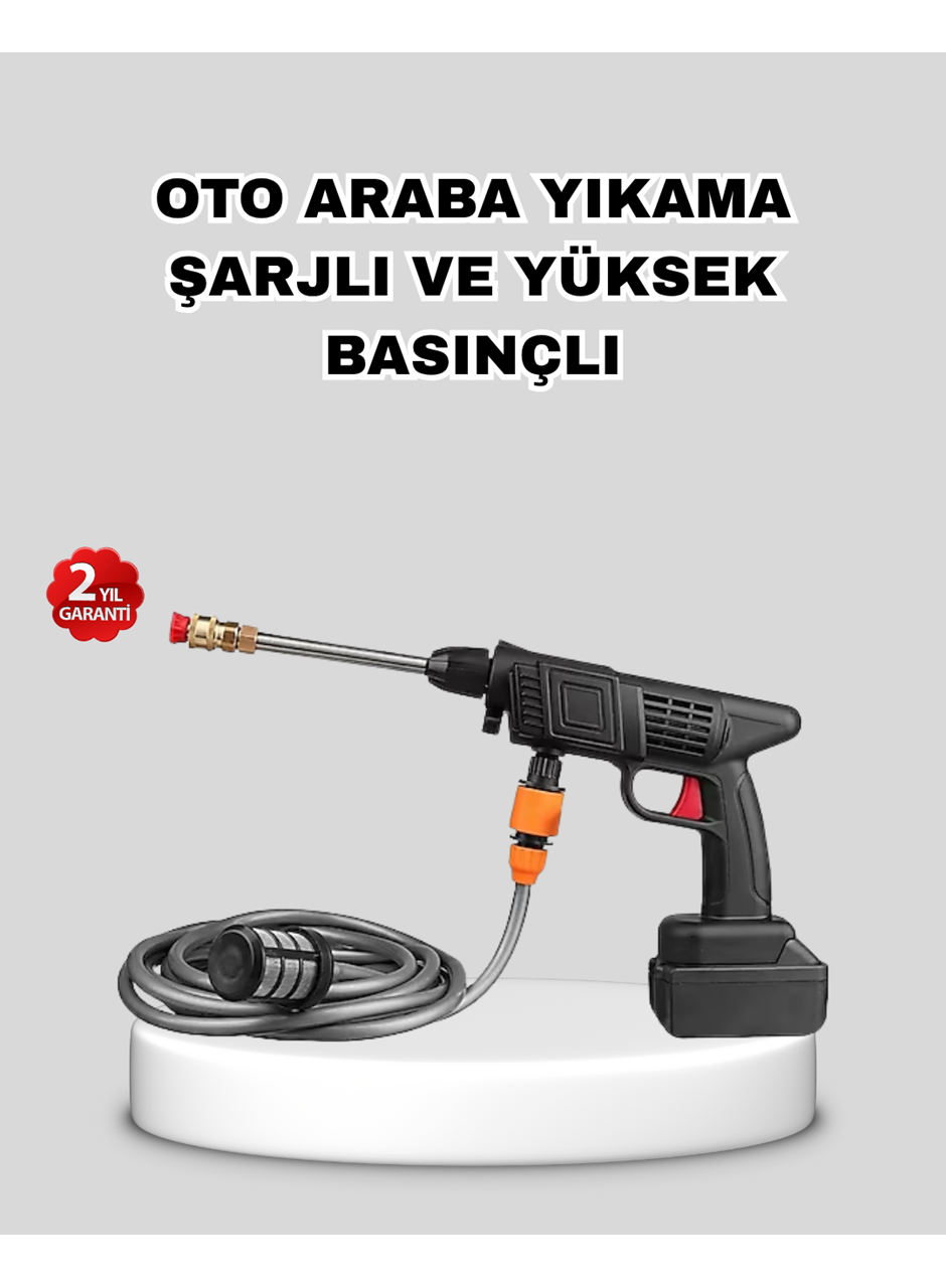 Akülü Araba Yıkama Makinesi 21V Güçlü Basınçlı ve Çift Akülü Taşınabilir