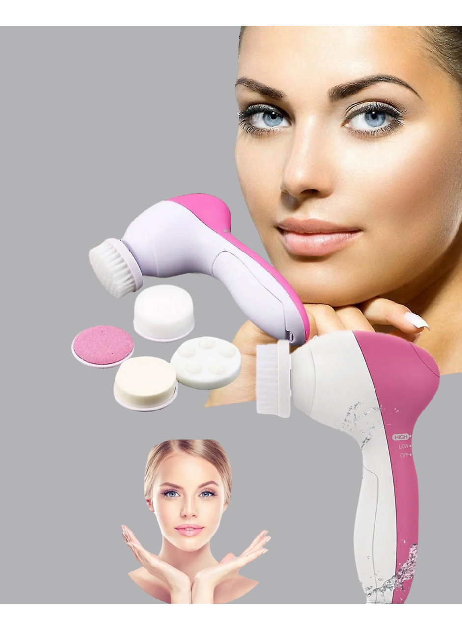 5 Başlıklı Yüz Masaj Aleti – Cilt Temizleme, Peeling, Siyah Nokta ve Gözenek Bakımı
