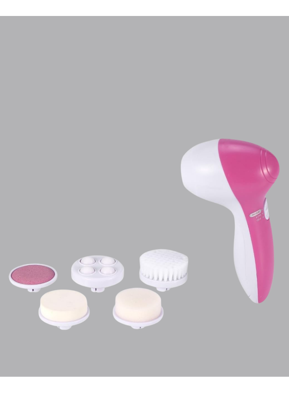 5 Başlıklı Yüz Masaj Aleti – Cilt Temizleme, Peeling, Siyah Nokta ve Gözenek Bakımı