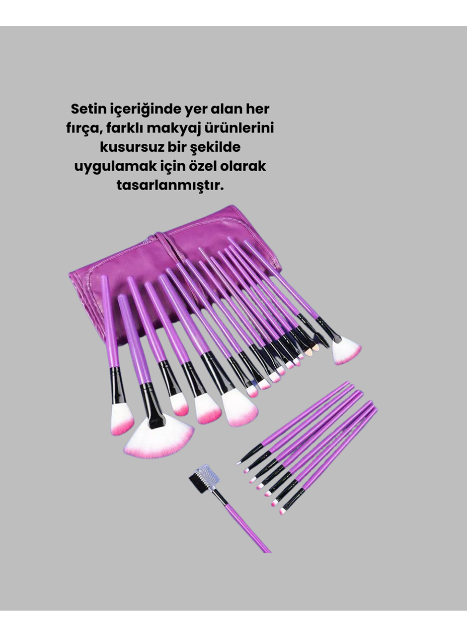 Fondöten, Allık ve Far Uygulamalarına Uygun 12 Parça Makyaj Fırça Takımı Ergonomik Saplı