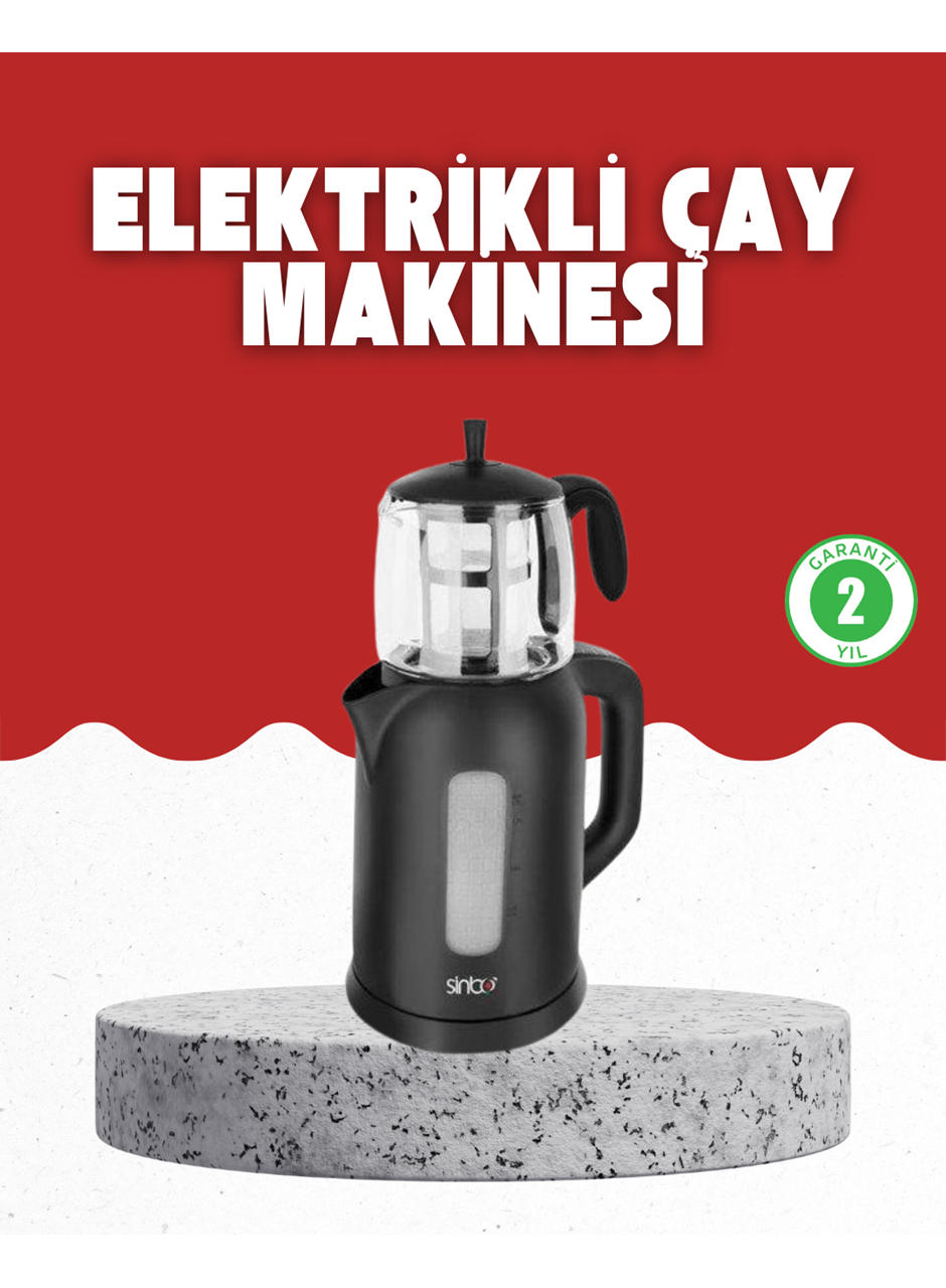 Sıcak Tutma Özellikli 2’si 1 Arada Çay Makinesi ve Su Isıtıcı