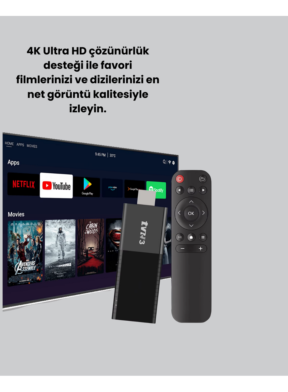 Android TV Stick WiFi ve Bluetooth Bağlantılı