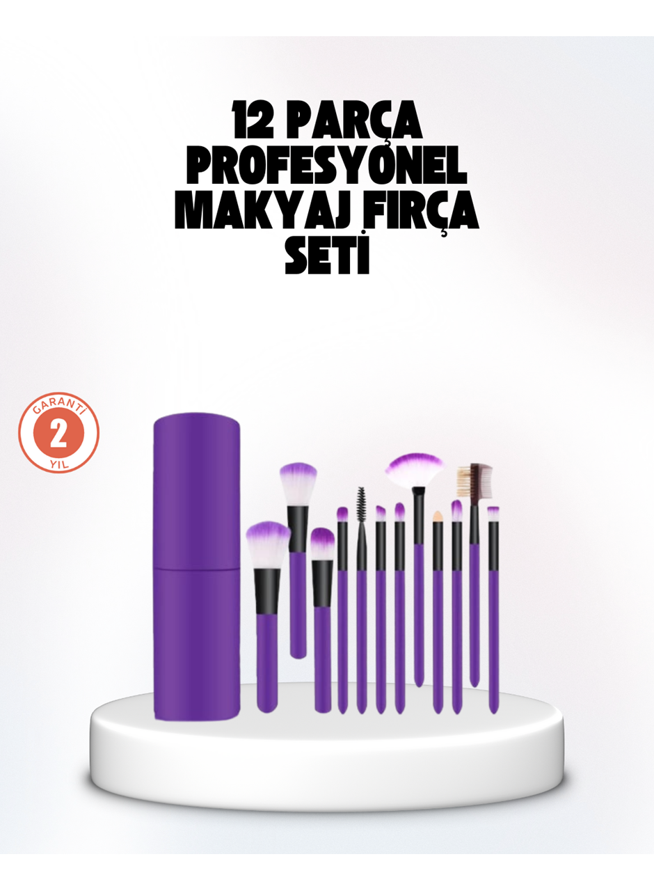 Kusursuz Makyaj İçin 12 Parça Profesyonel Fırça Seti Taşınabilir Kutu Hediyeli