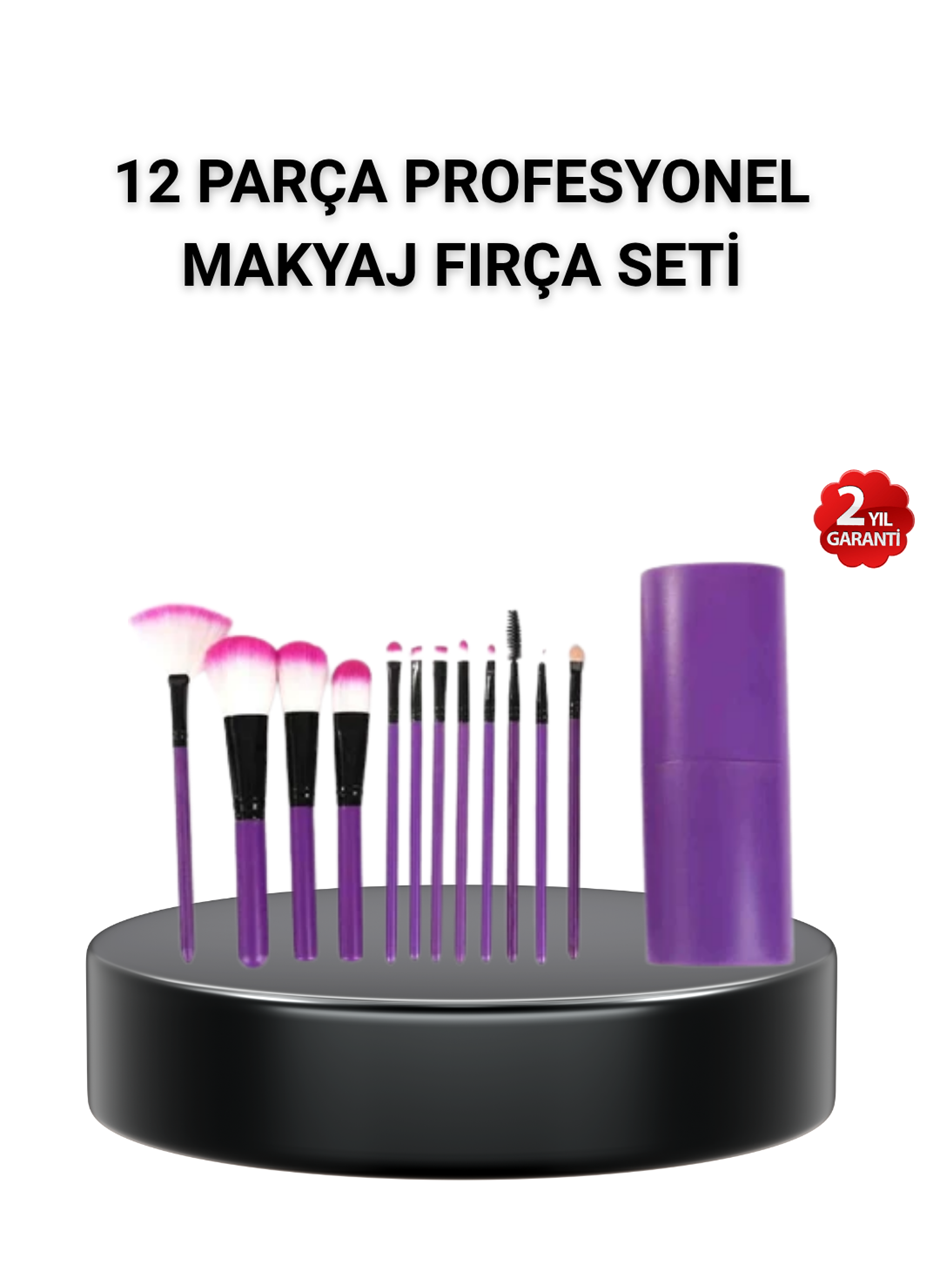 12’li Profesyonel Makyaj Fırça Seti – Dökülmeyen Yumuşak Kıllı, Ergonomik Tasarım