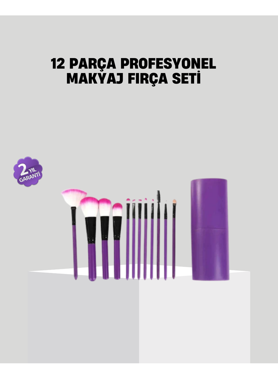 12’li Profesyonel Makyaj Fırça Seti Ultra Yumuşak Sentetik Kıllı