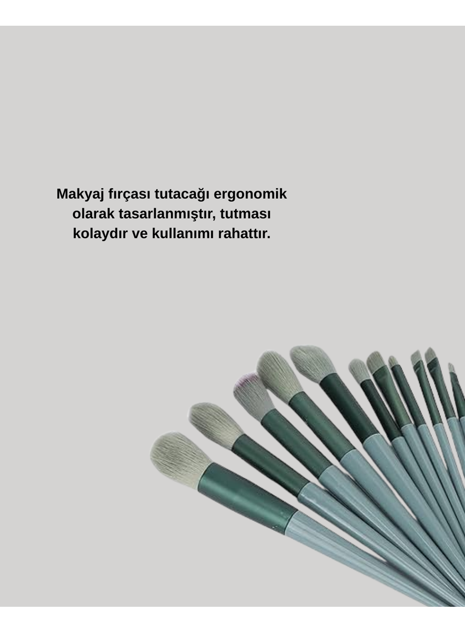 Göz Farı Allık Fondöten İçin Uygun 13'lü Makyaj Fırçası Seti Kompakt Tasarım