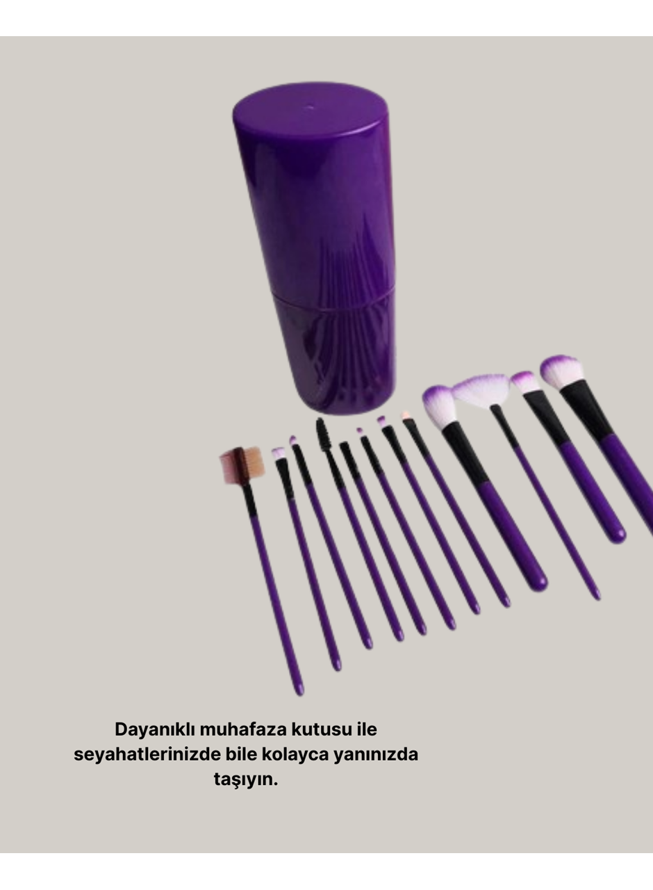 12’li Profesyonel Makyaj Fırça Seti Ultra Yumuşak Sentetik Kıllı