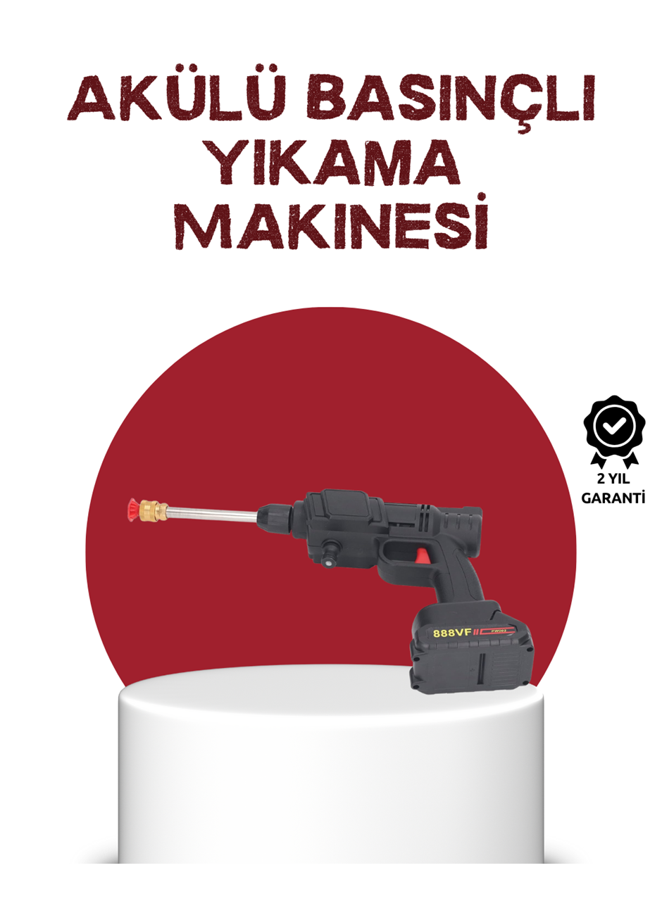 Çok Fonksiyonlu Şarjlı Basınçlı Yıkama Tabancası Ev Araç Bahçe