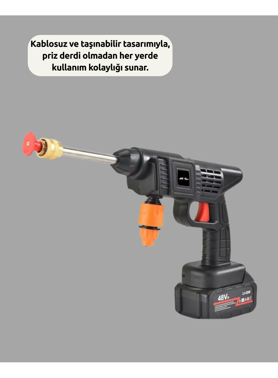 Çok Fonksiyonlu Şarjlı Basınçlı Yıkama Tabancası Ev Araç Bahçe