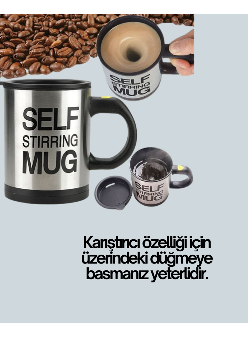 Pratik ve Dayanıklı Termos Kupa | Tek Tuşla Otomatik Karıştırma