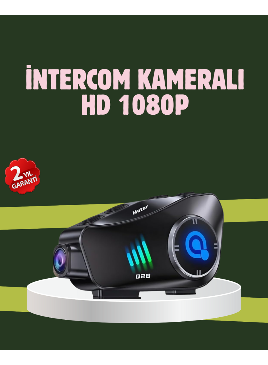 Q28 Full HD Kameralı Motosiklet Kask Kulaklığı – 45 Saat Müzik, IPX6 Su Geçirmez