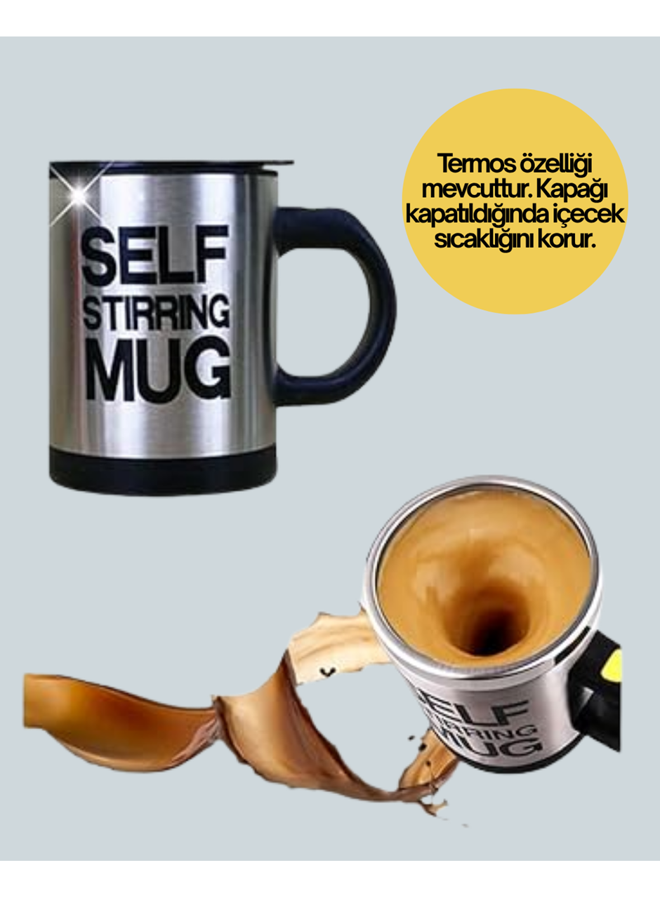 Kendi Kendini Karıştıran Termos Kupa | Güçlü Motor ve Çift Katmanlı Isı Koruma
