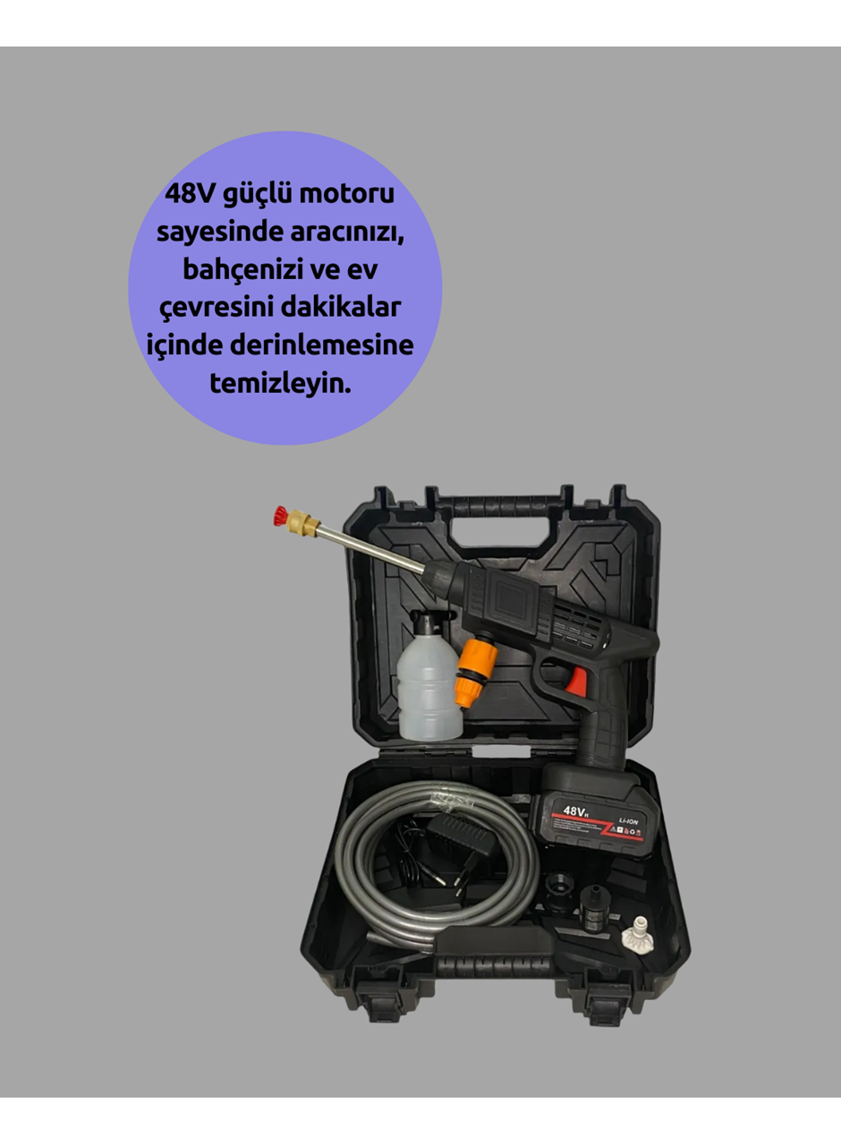 Yüksek Basınçlı Şarjlı Yıkama Tabancası Su Tabancası Hortumlu