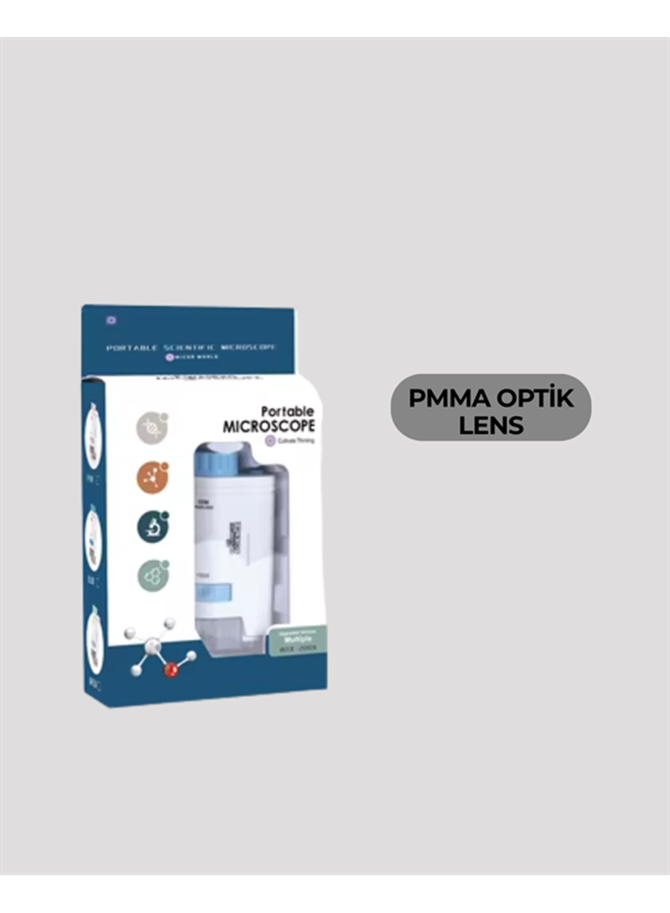 Taşınabilir LED Işıklı Cep Mikroskop – 80X–200X Büyütme