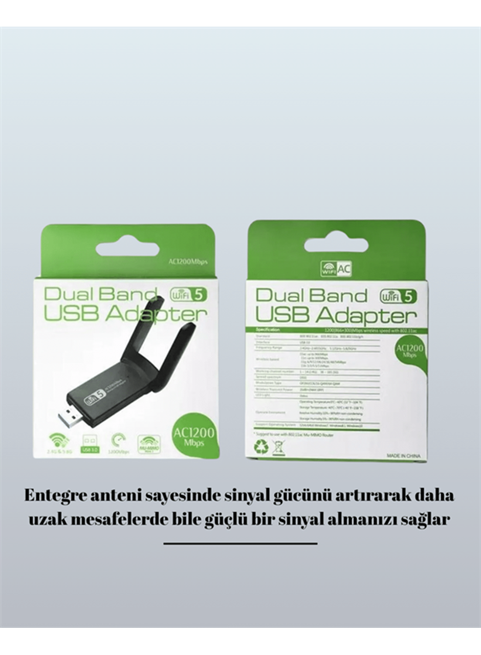 USB WiFi Adaptör – 1200 Mbps Hız