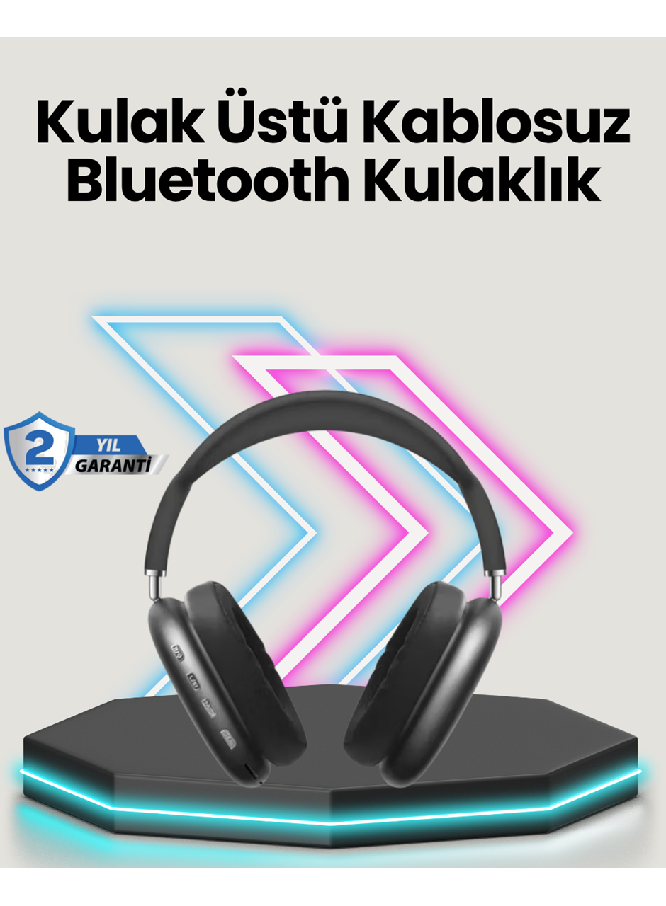 Bluetooth V5.0 Kablosuz Kulak Üstü Kulaklık | Katlanabilir, Mikro USB Girişli