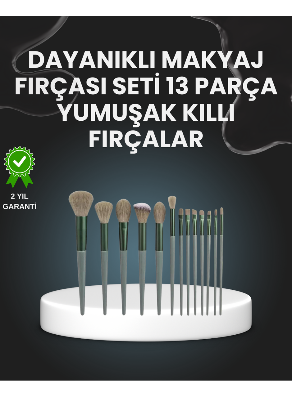 13'lü Fiber Kıllı Yumuşak Makyaj Fırçası Seti Taşınabilir ve Ergonomik Tasarım