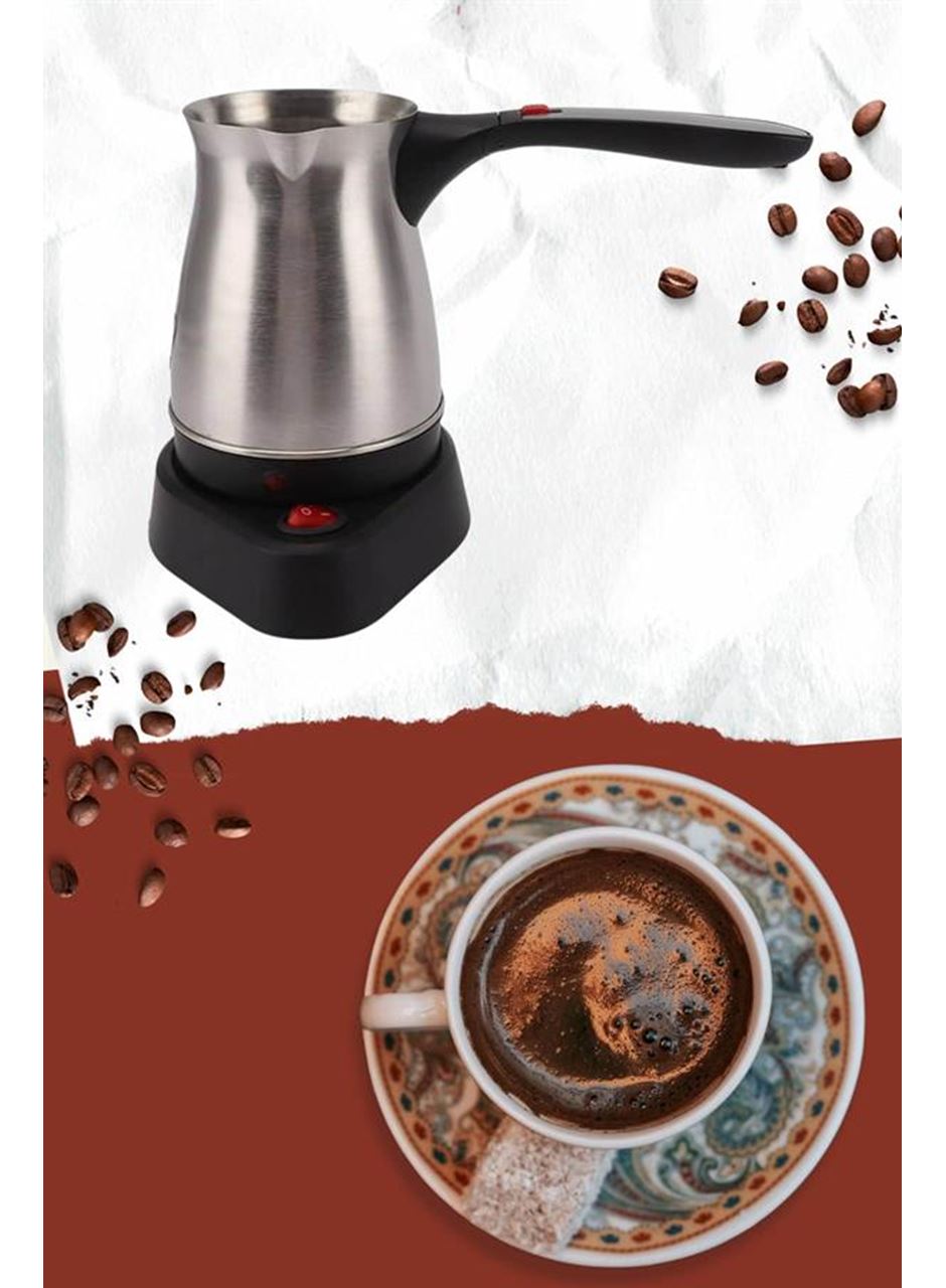 Yeni Nesil Türk Kahve Makinesi Cezvesi Siyah Gri Kablolu Pratik