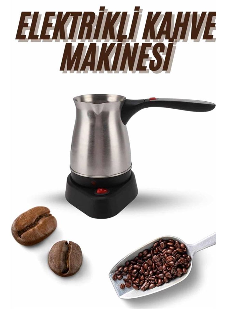 Elektrikli Cezve 800 Watt Paslanmaz Çelik Türk Kahve Makinesi Saplı