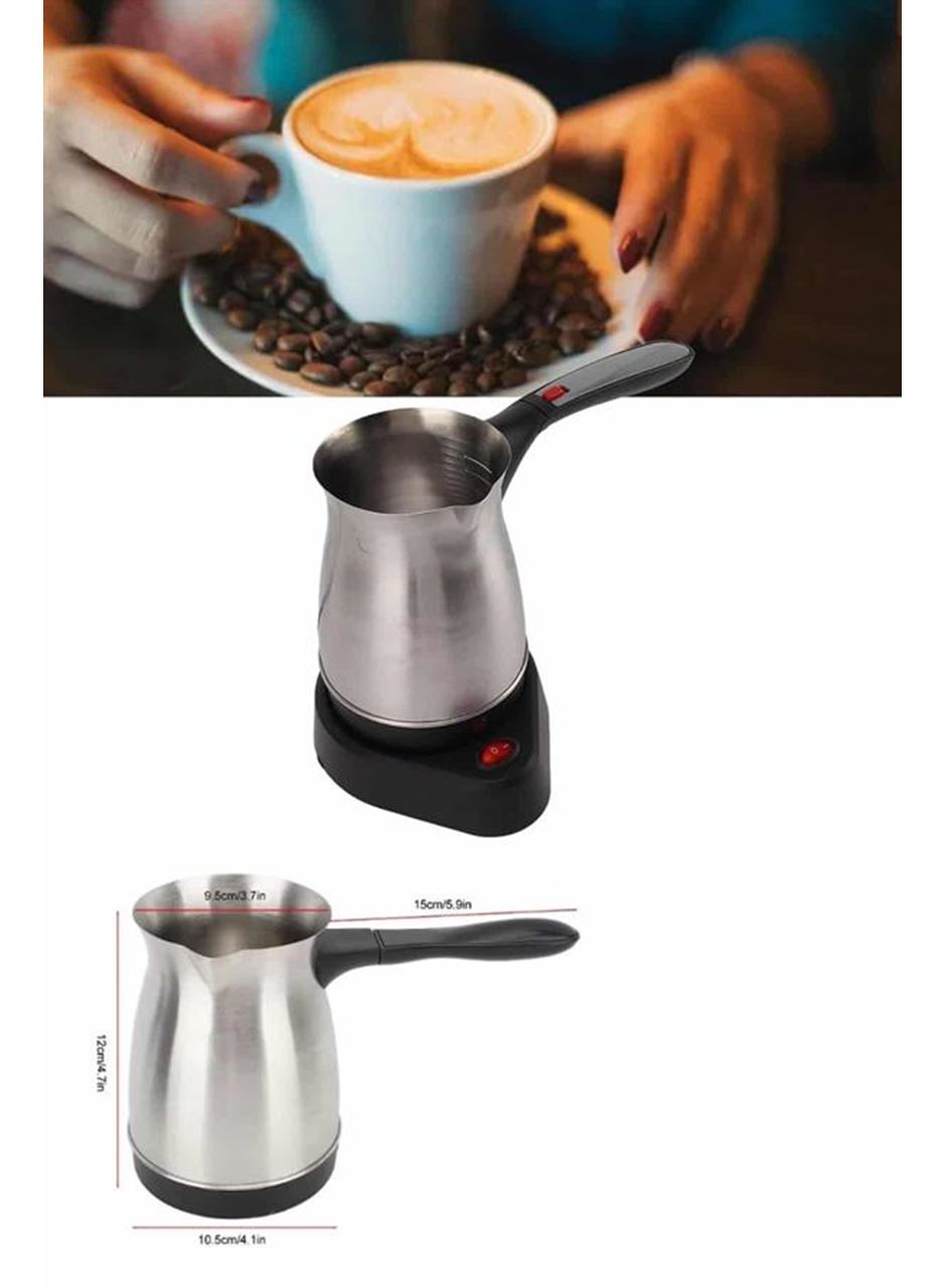 Elektrikli Cezve 800 Watt Paslanmaz Çelik Türk Kahve Makinesi Saplı