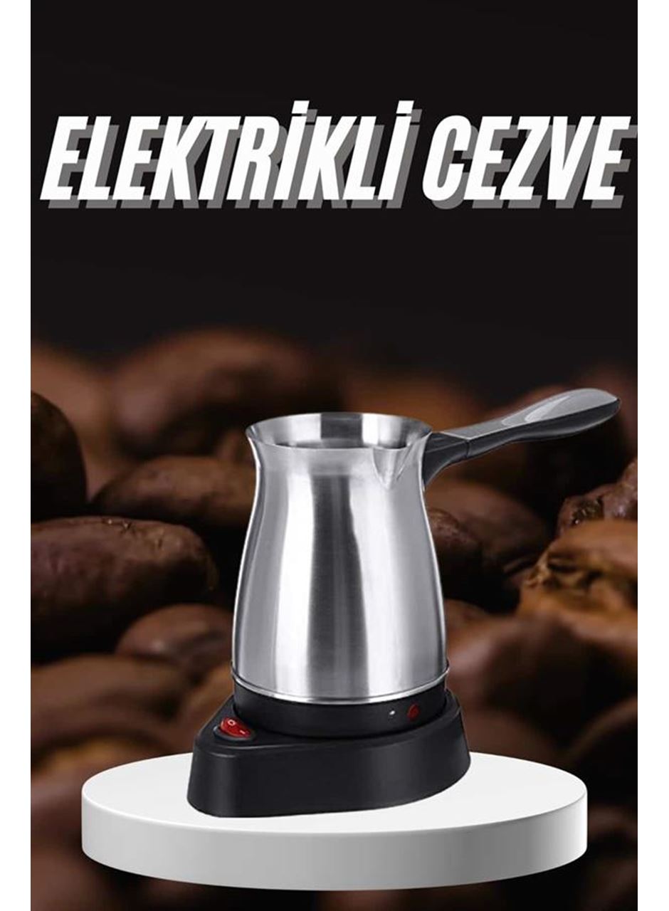 Paslanmaz Çelik Türk Kahvesi Makinesi 6 Fincan Kpasiteli Elektrikli Cezve