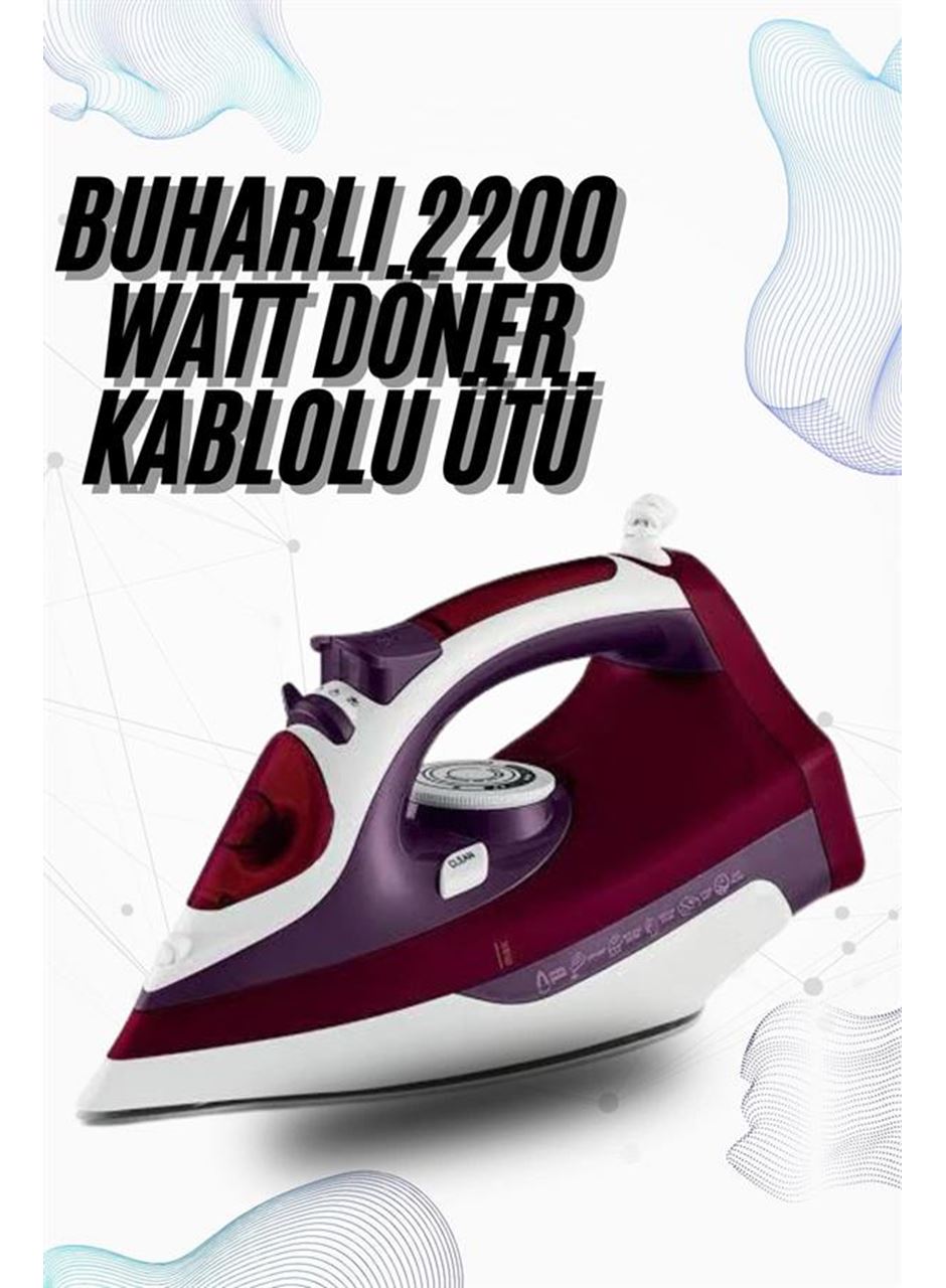 Buharlı Kablolu Ütü 2200 Watt Kireçlenme Önleyici Şok Buharlı