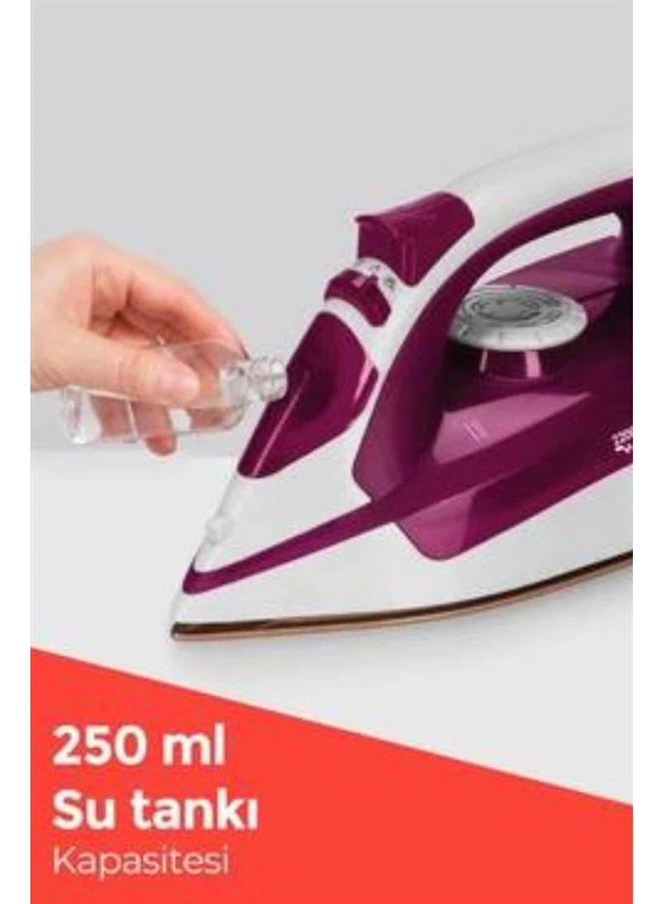 Seramik Tabanlı Kırmızı 2200 Watt Şok Buharlı Ütü