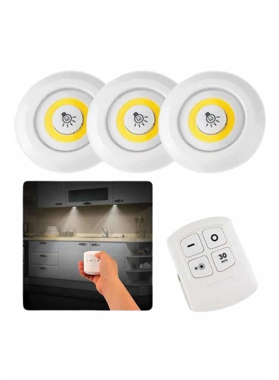Dolap Işığı Mutfak Rafı Işığı Uzaktan Kumandalı 3 Lü Spot Led Lamba