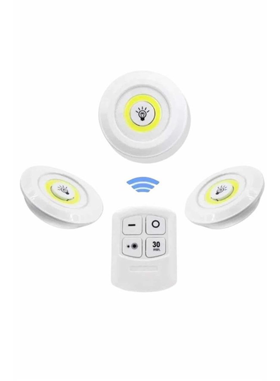 Dolap Işığı Mutfak Rafı Işığı Uzaktan Kumandalı 3 Lü Spot Led Lamba