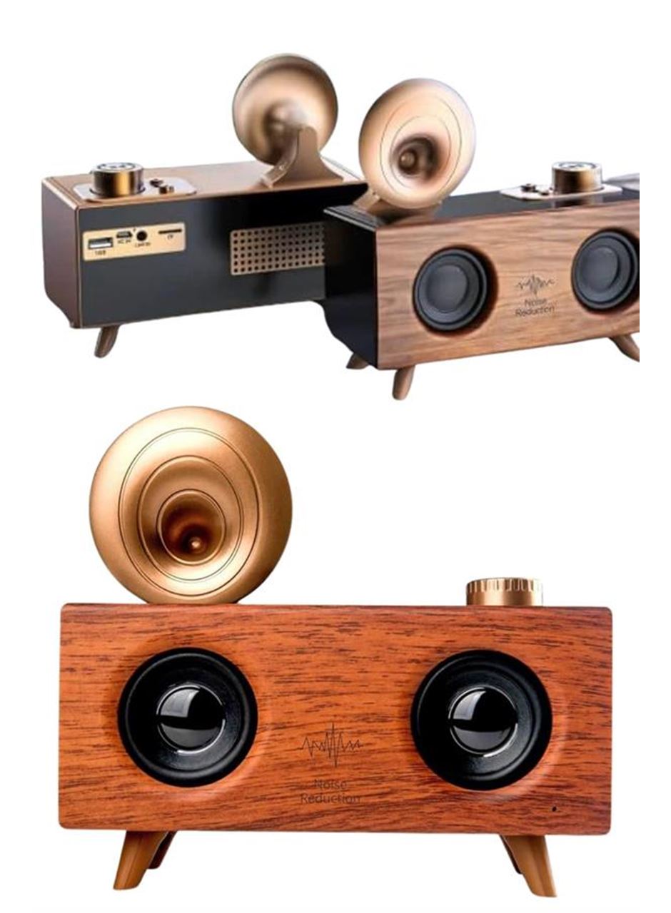 Gramafon Radyo Bluetooth Hoparlör Nostaljik Radyo FM Radyo