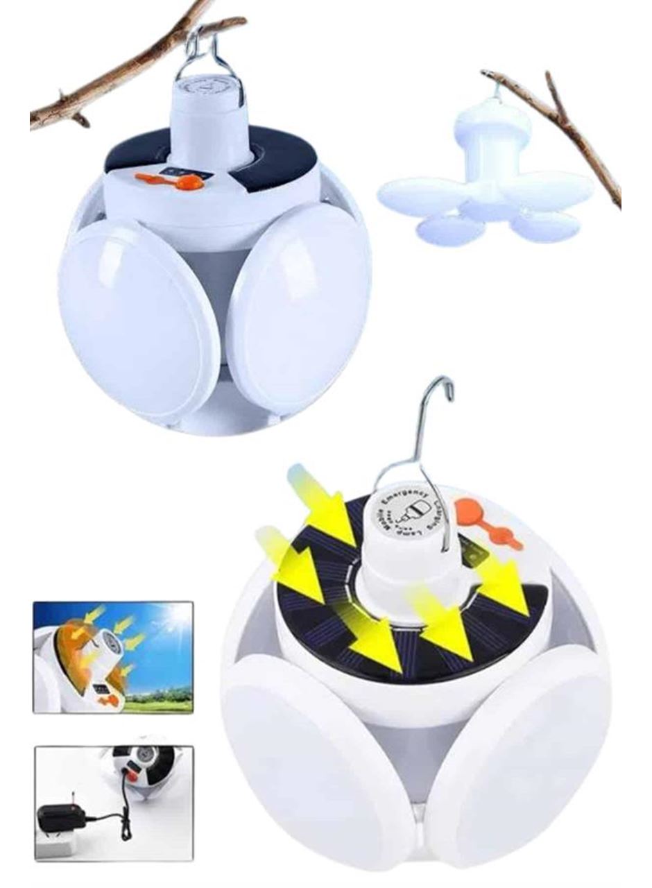 Katlanabilir Askılı Kamp Lambası 5 Kanatlı Pratik Güneş Enerjili