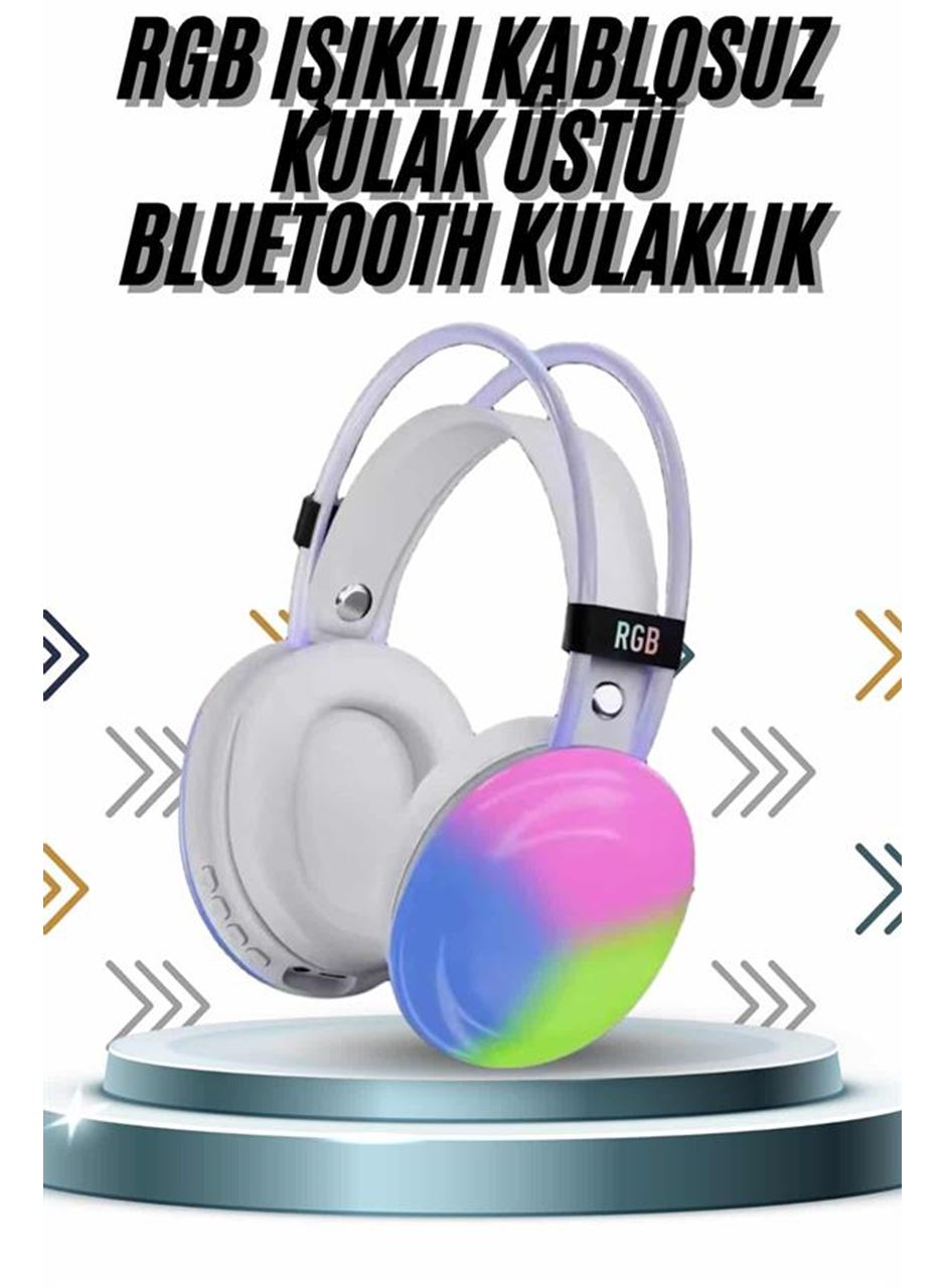 Kablosuz Bluetooth Kulaklık RGB Işıklı Kulak Üstü 5.3 Bluetooth Bağlantılı