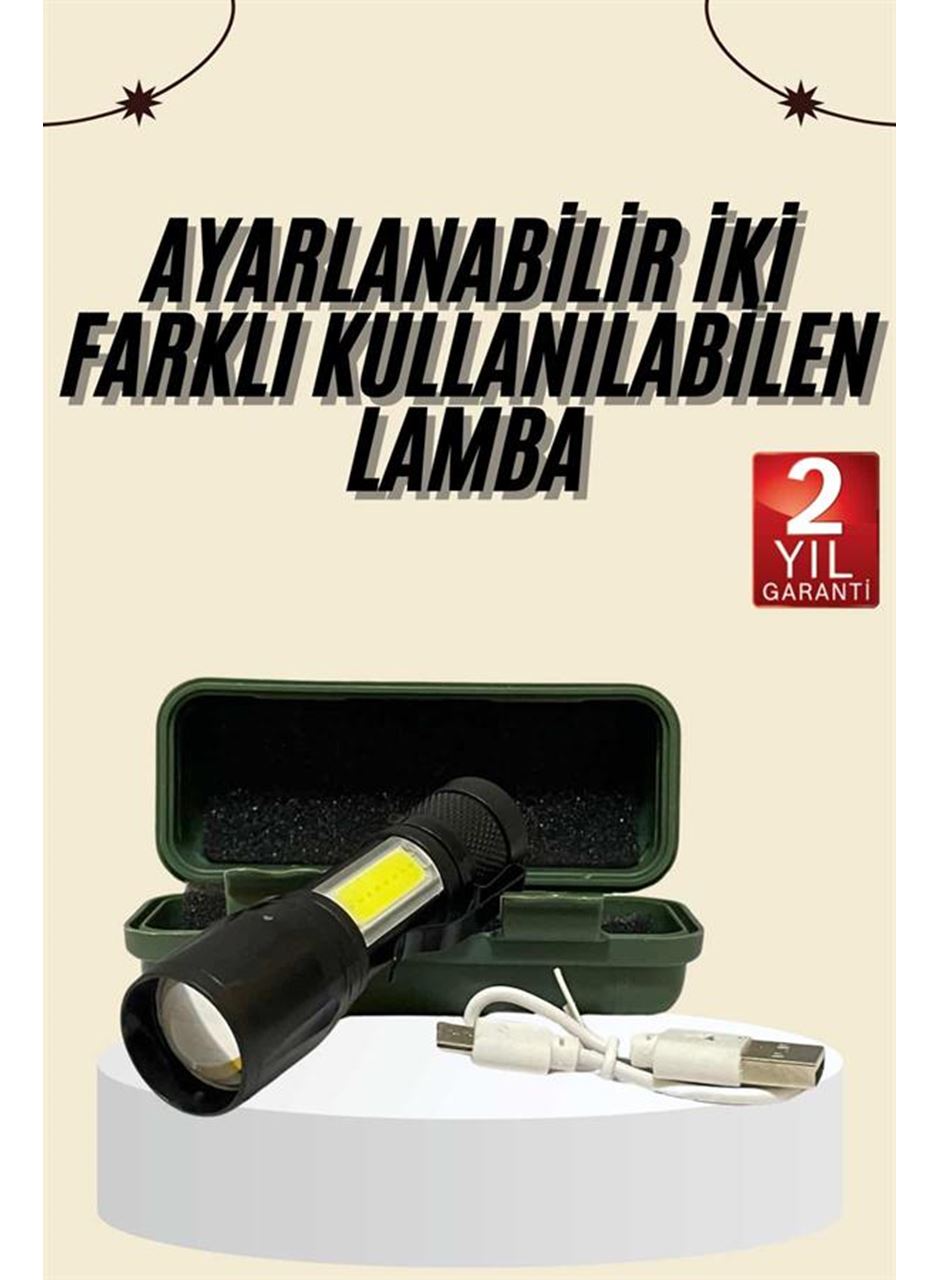 Uzun Menzilli Şarjlı El Feneri Uzun Ömürlü Led Işık Lamba