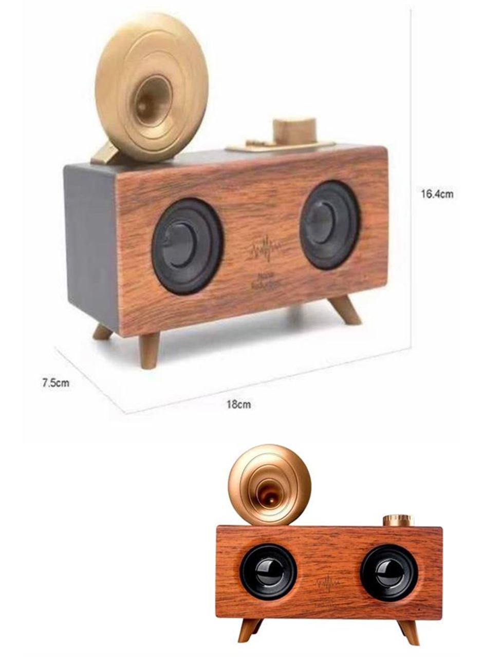 Bluetooth Nostalji Speaker Radyo Gramofon Ahşap Renk Vintage