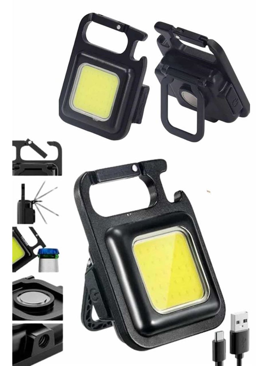 Kamp Çadır Lambası Şarjlı El Feneri Işıldak Anahtarlık Mini Mıknatıslı