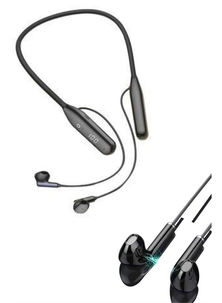 Boyun Bantlı Kablolu Yüksek Ses Kaliteli Bluetooth Kulaklık Uzun Pil Ömrü