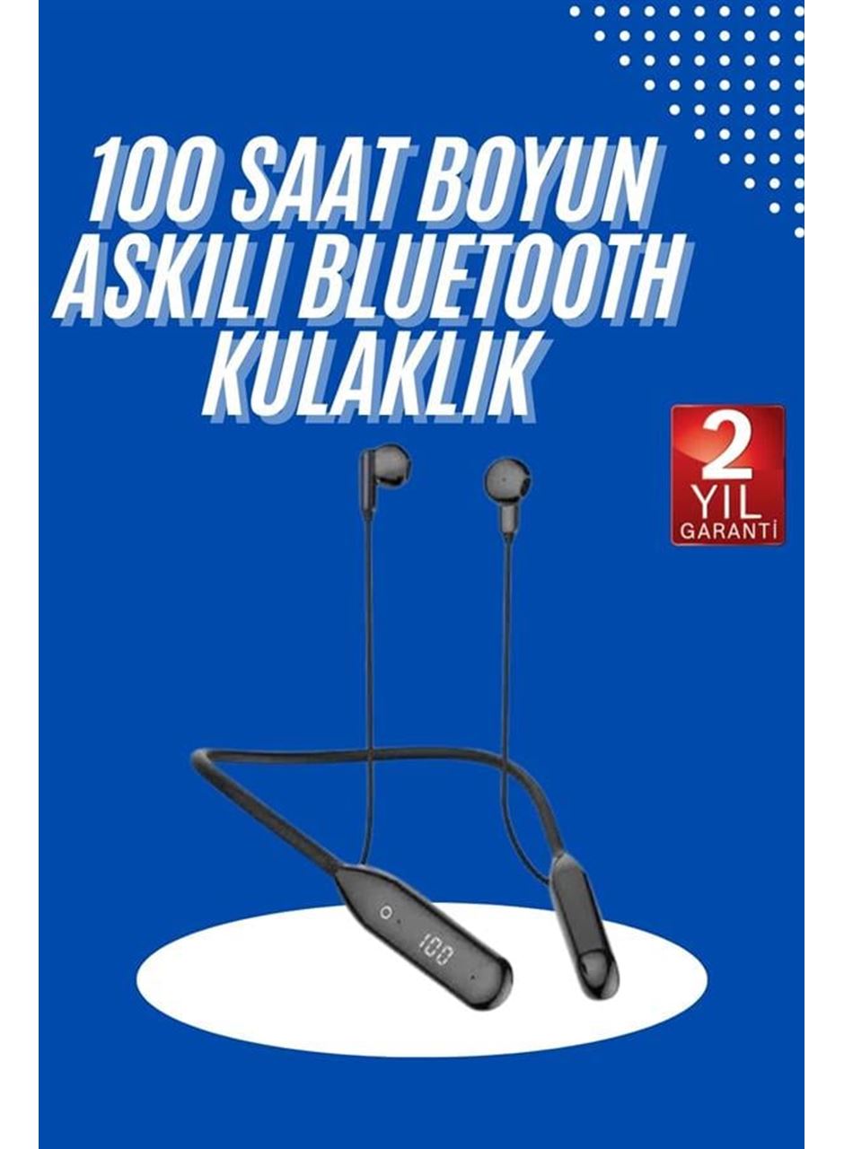 100 Saat Kablolu Boyun Askılı Dijital Göstergeli Bluetooth Kulaklık