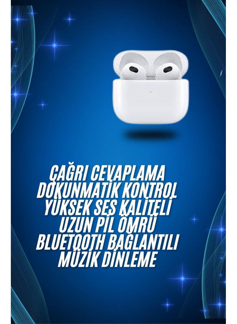 3.Nesil İOS Android Uyumlu Bluetooth 5.0 Beyaz Çağrı Cevaplama