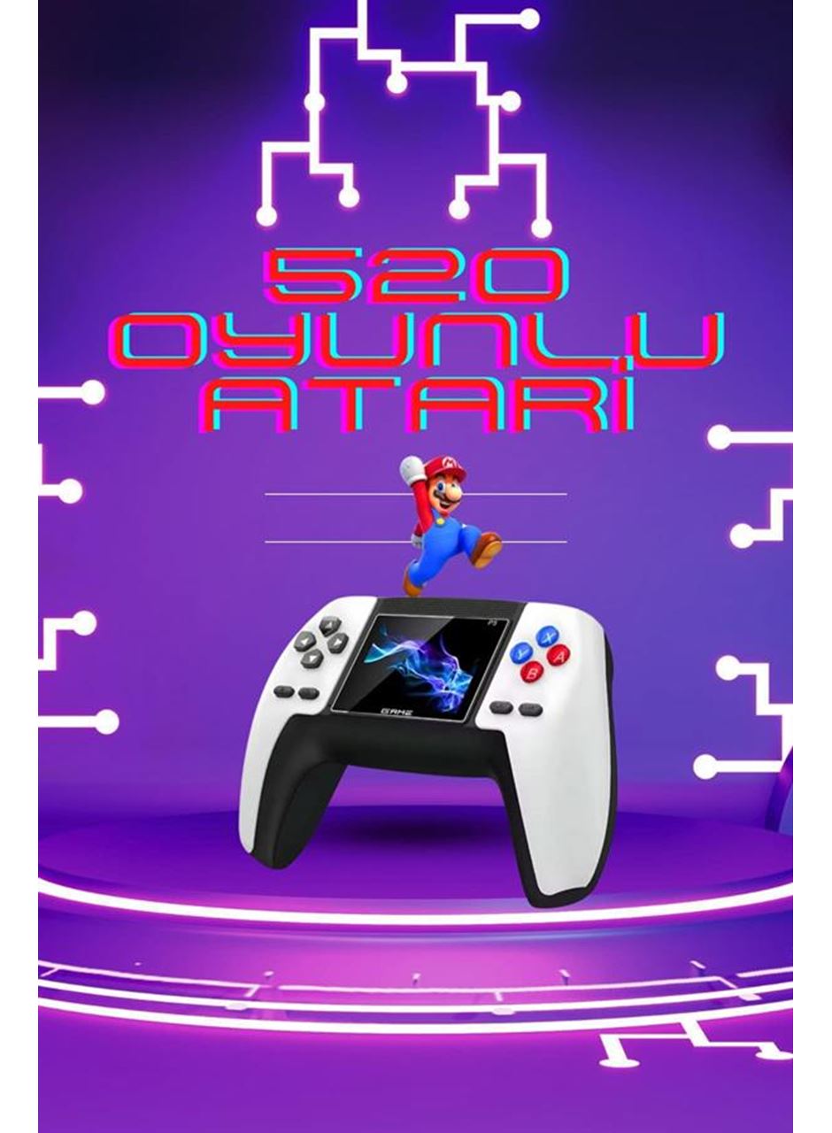 Kablosuz Oyun Konsolu Atari Game Stick Retro Konsol 520 Oyunlu