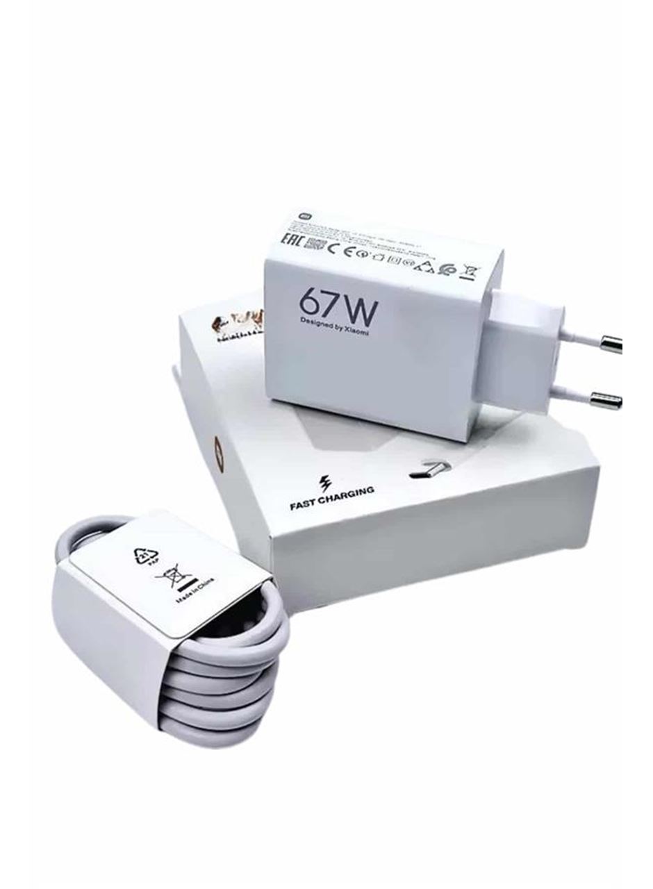 Hızlı Şarj Aleti Adaptörü Kablo Seti 67W Uzun Ömürlü Beyaz