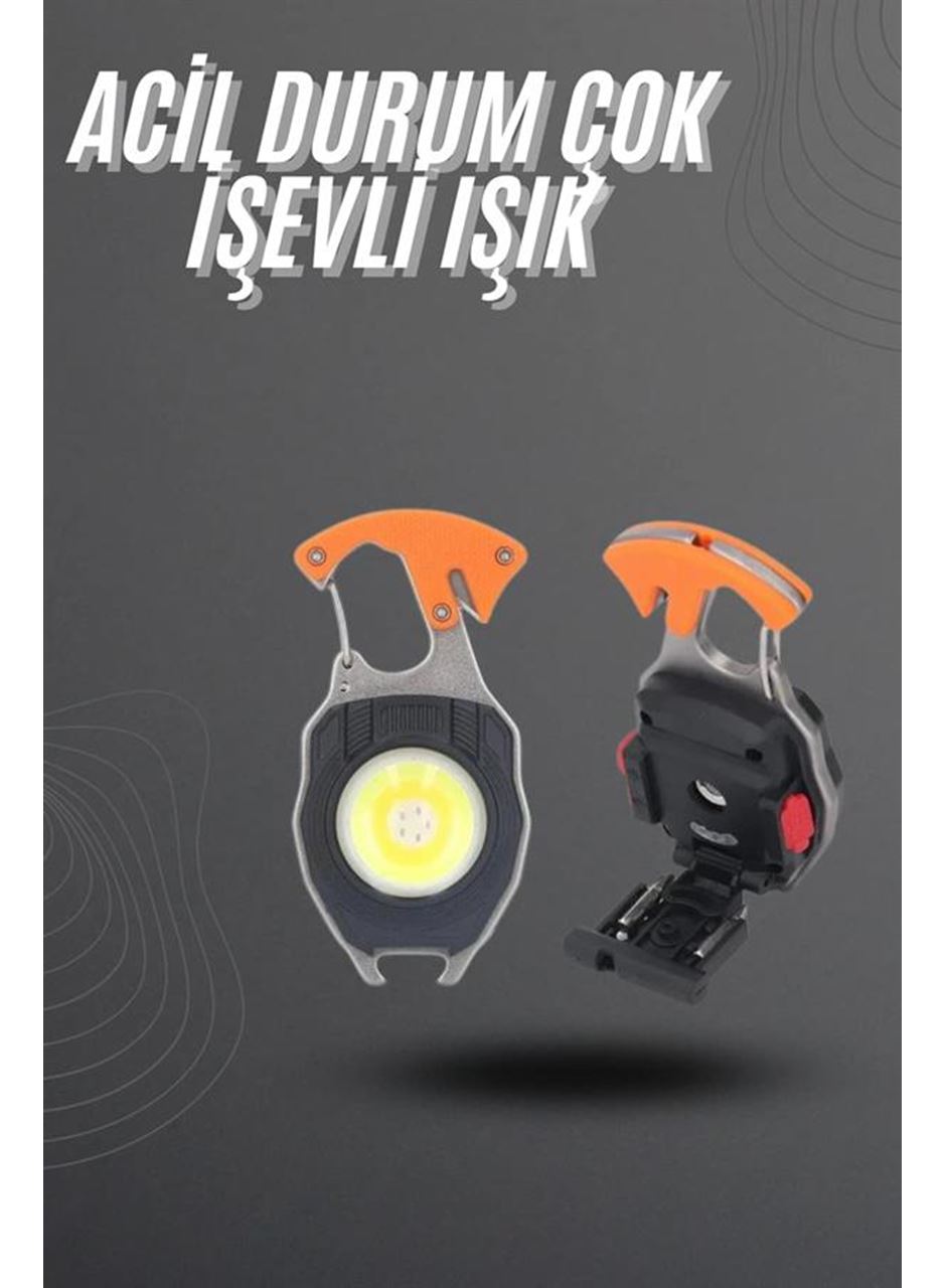 El Feneri LED Anahtarlık Çok Fonksiyonlu Mini Çakmak Özellikli