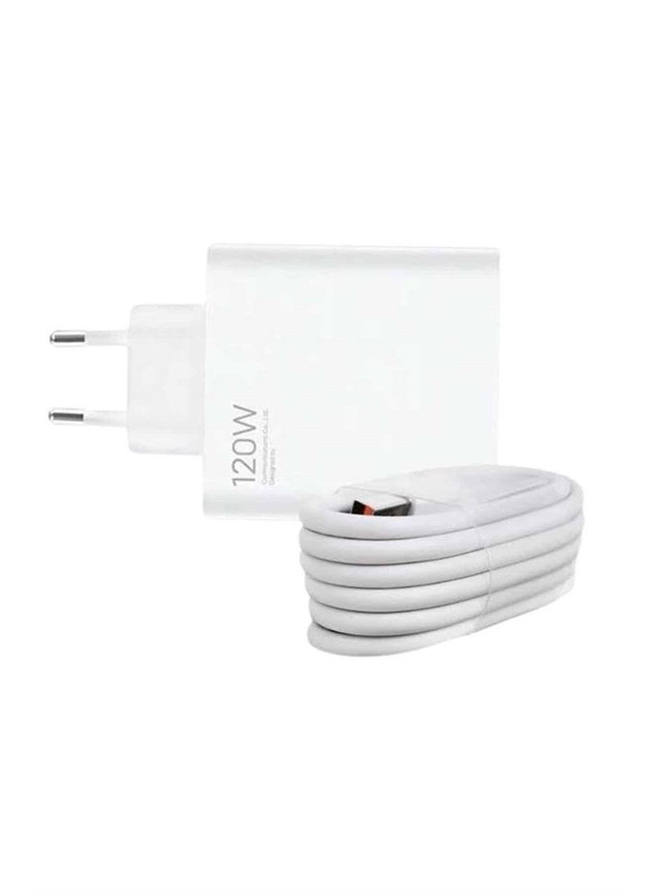 120 Watt Turbo Hızlı Şarj Aleti Seti Hızlı Şarj Adaptörü Beyaz