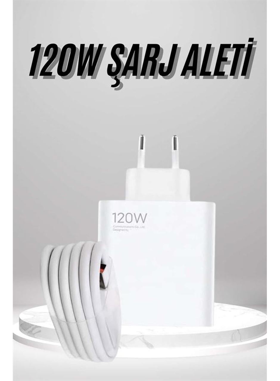 Type C Yüksek Hızlı Şarj Aleti Beyaz 120W Ultra Uzun Ömürlü